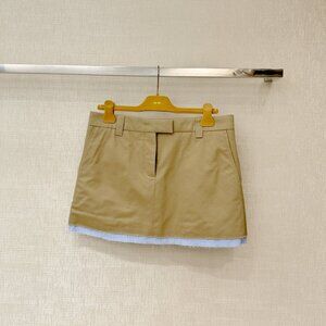 Miu Miu Faux Two-Piece Embroidered Logo Skirt